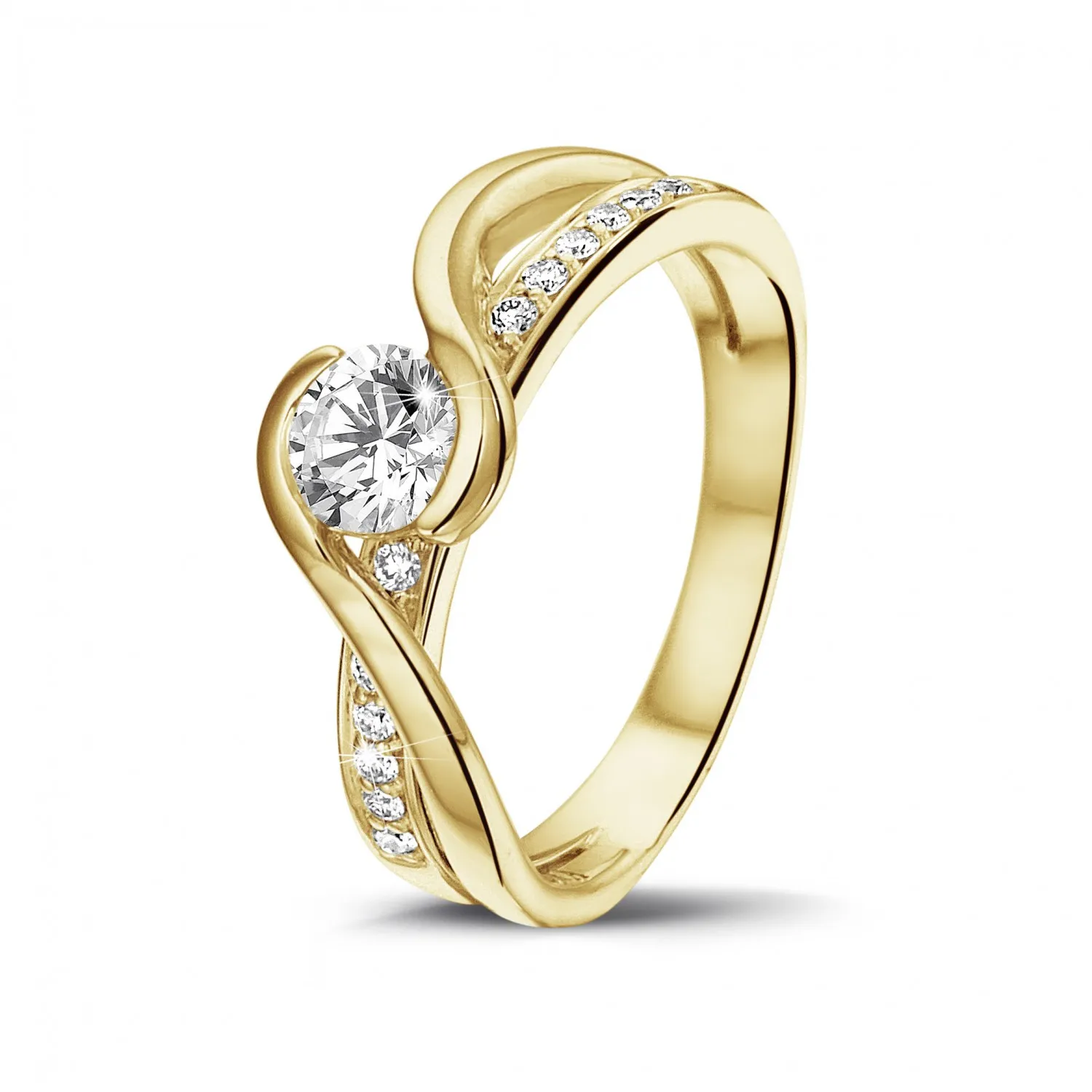 0.50 quilates anillo solitario de diamantes en oro amarillo 