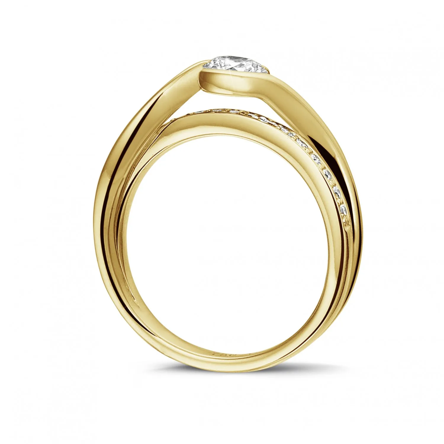 0.50 quilates anillo solitario de diamantes en oro amarillo 