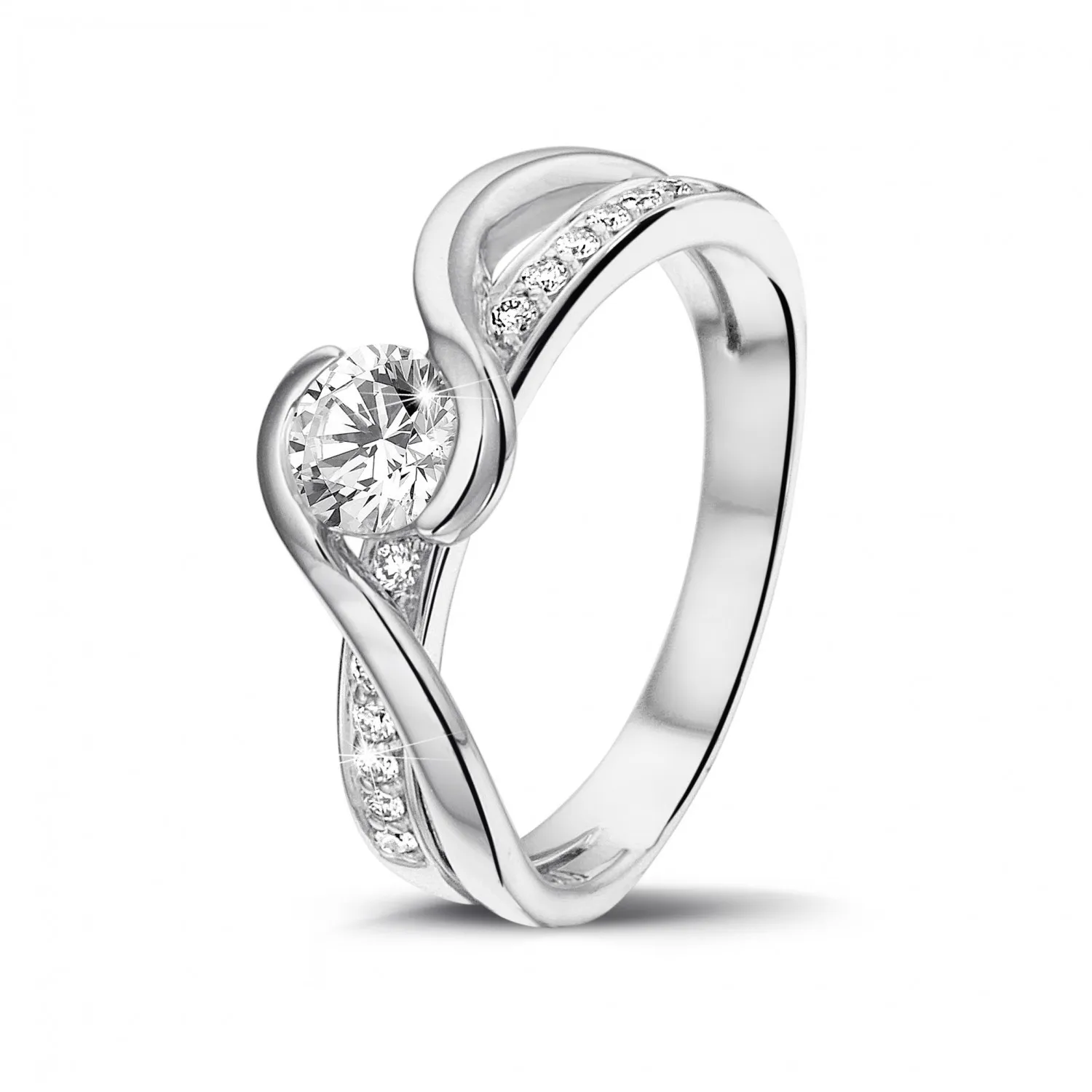 0.50 quilates anillo solitario de diamantes en oro blanco 