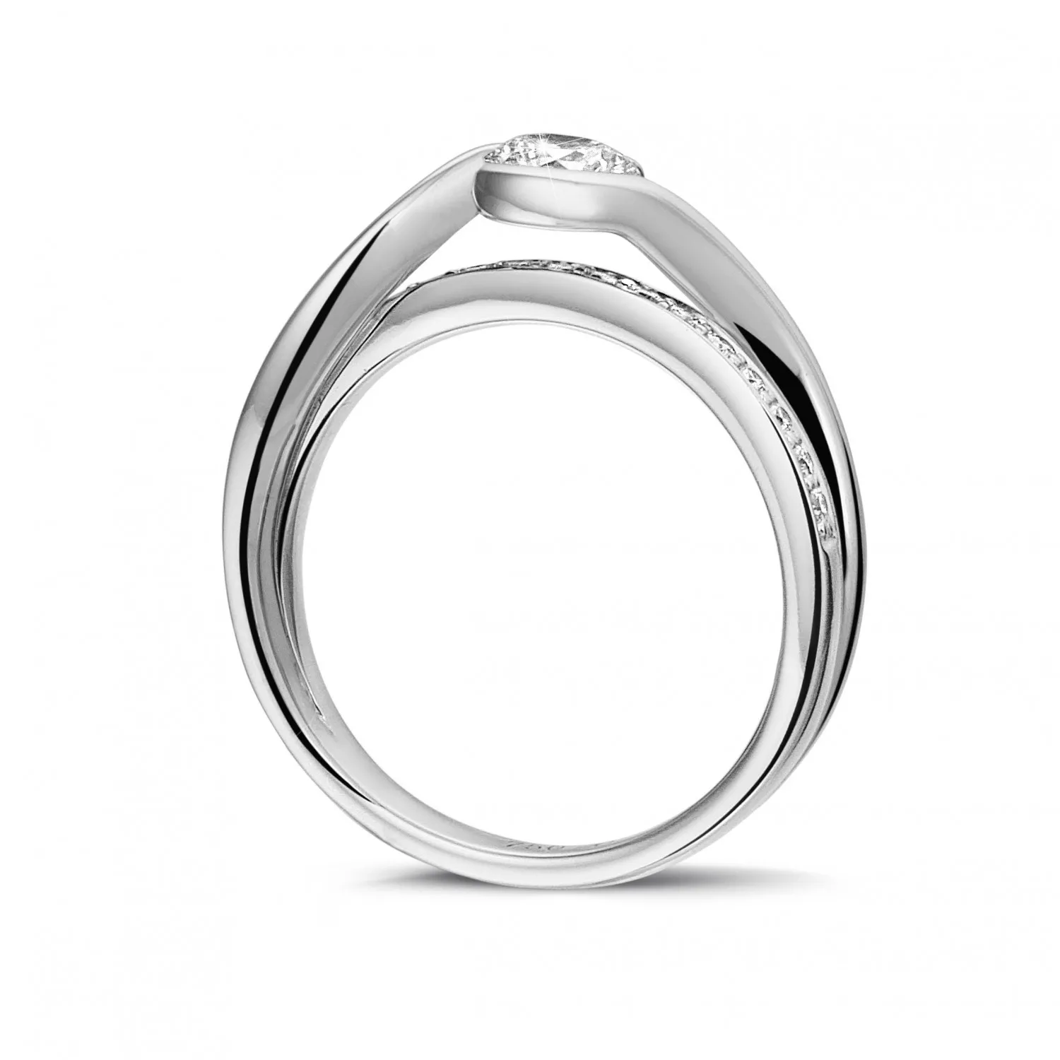 0.50 quilates anillo solitario de diamantes en oro blanco 