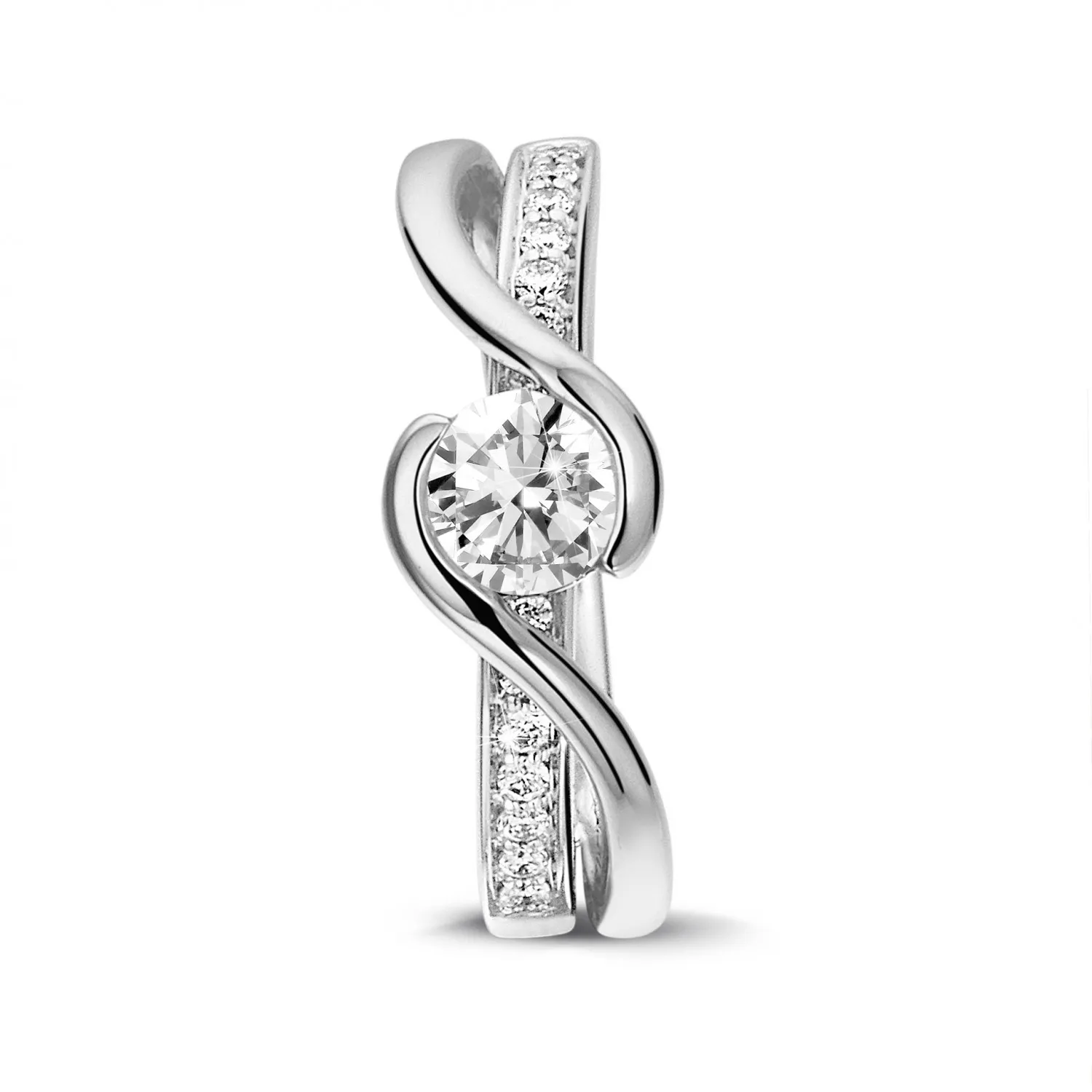 0.50 quilates anillo solitario de diamantes en oro blanco 