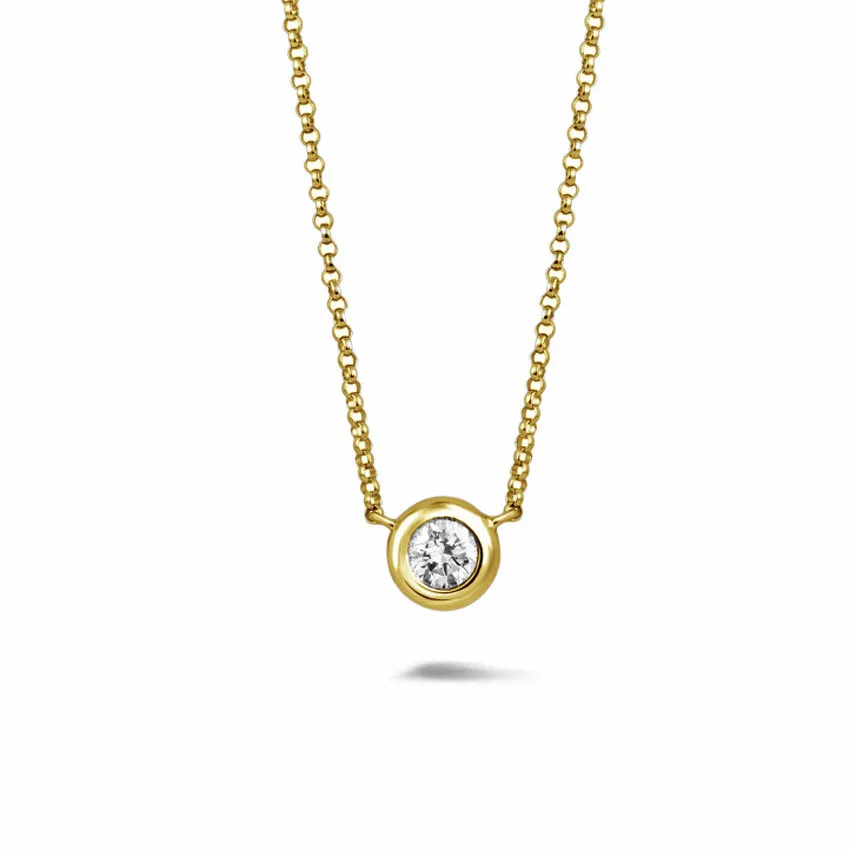 0.50 quilates colgante diamante satélite en oro amarillo 