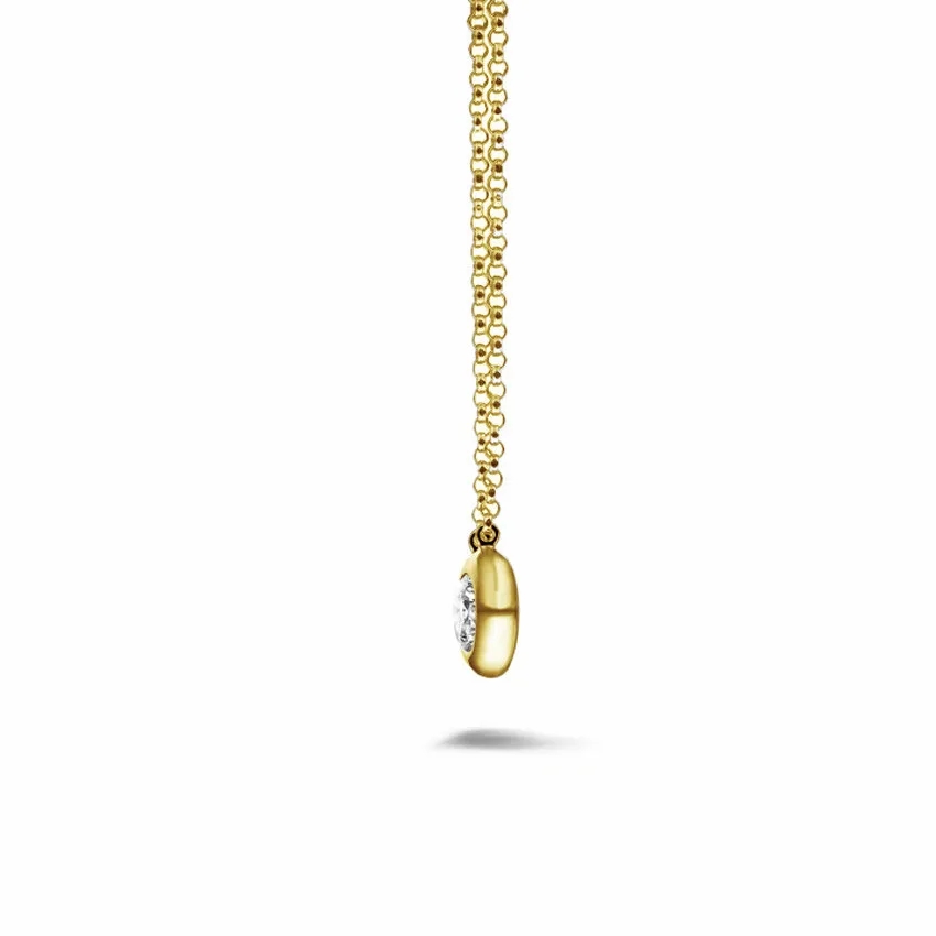 0.50 quilates colgante diamante satélite en oro amarillo 