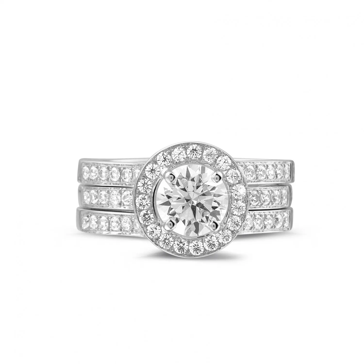 1.00 quilates anillo solitario diamante de platino con diamantes en los lados 