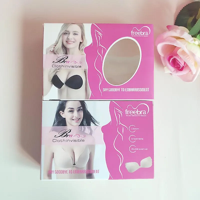2 pares sujetadores pegajosos sujetador adhesivo sujetador sin tirantes sujetador invisible para mujeres adolescentes, negro + b