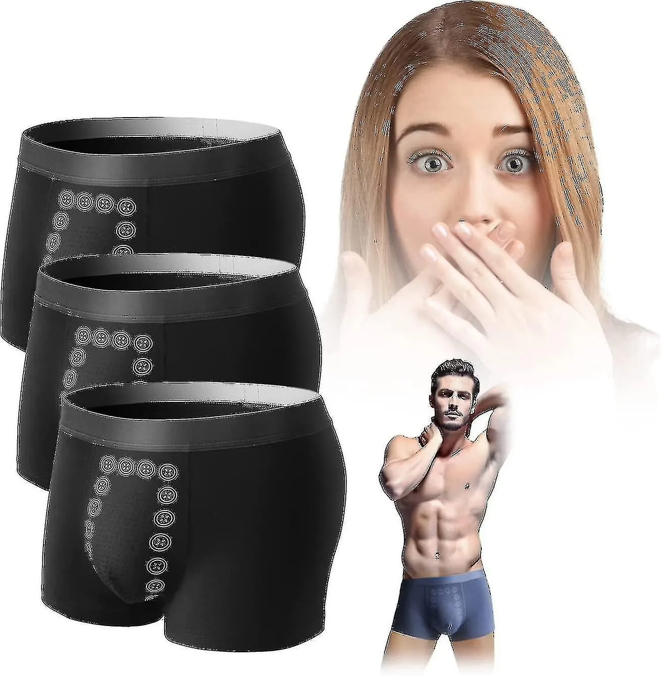 3PCS EFT ENERGYFIELDTHERAPY ROPA INTERIOR MASCULINA, TERAPIA DE CAMPO DE ENERGíA ROPA INTERIOR MASCULINA ENERGY FIELD THERAPY 