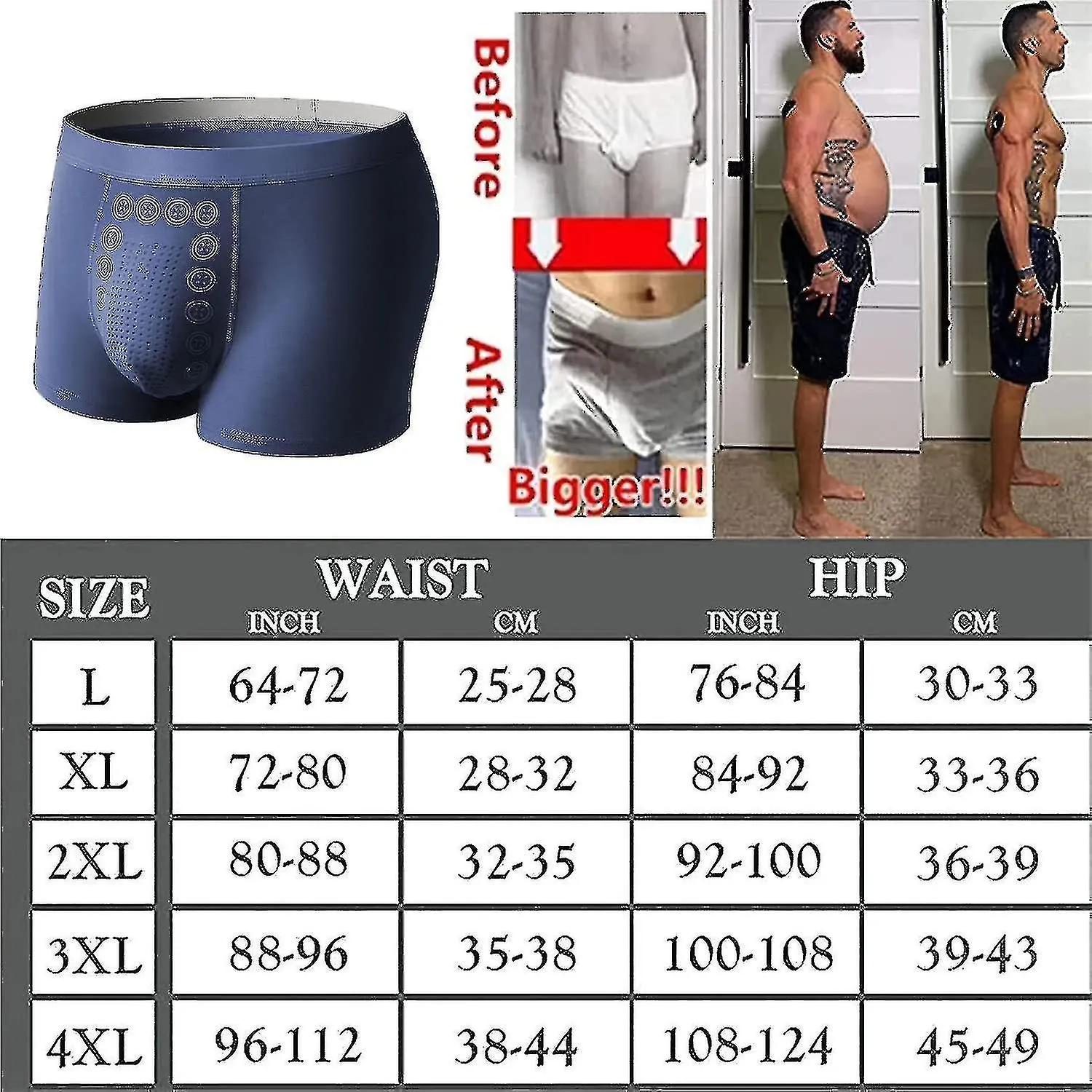 3PCS EFT ENERGYFIELDTHERAPY ROPA INTERIOR MASCULINA, TERAPIA DE CAMPO DE ENERGíA ROPA INTERIOR MASCULINA ENERGY FIELD THERAPY 