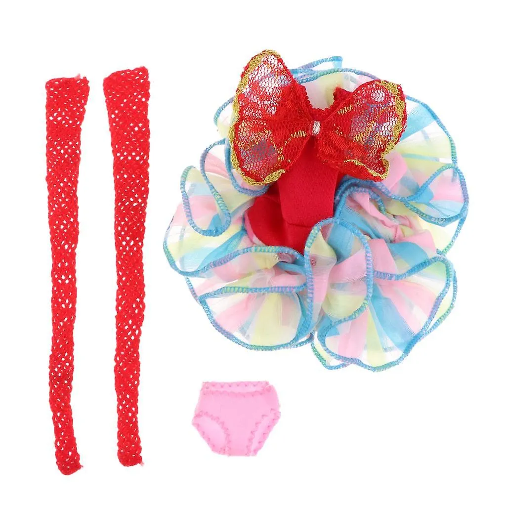 3x Red Ballet Dress Falda Ropa de Verano Para 1/6 Muñeca Blythe
