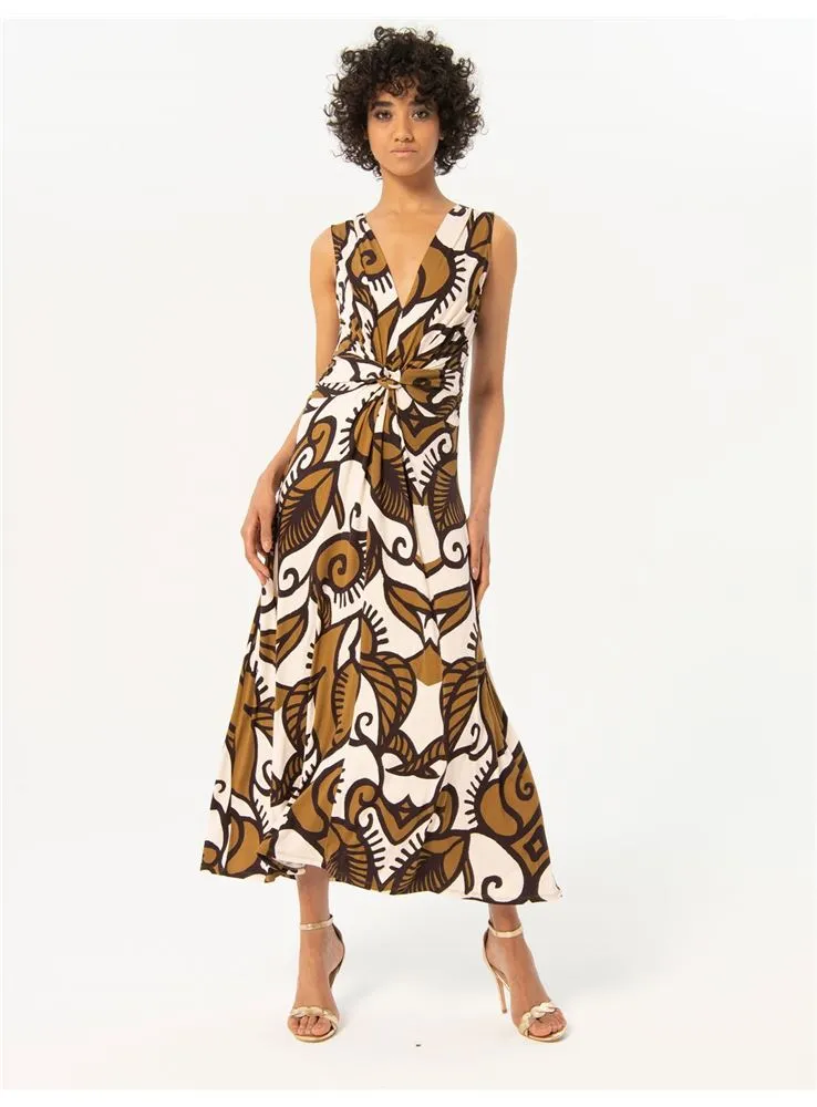 524TICE714/62 VESTIDO LARGO FRUNCE
