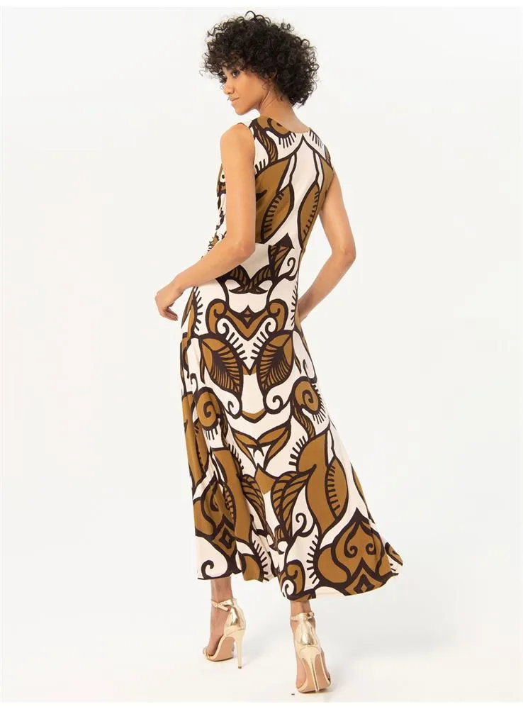 524TICE714/62 VESTIDO LARGO FRUNCE