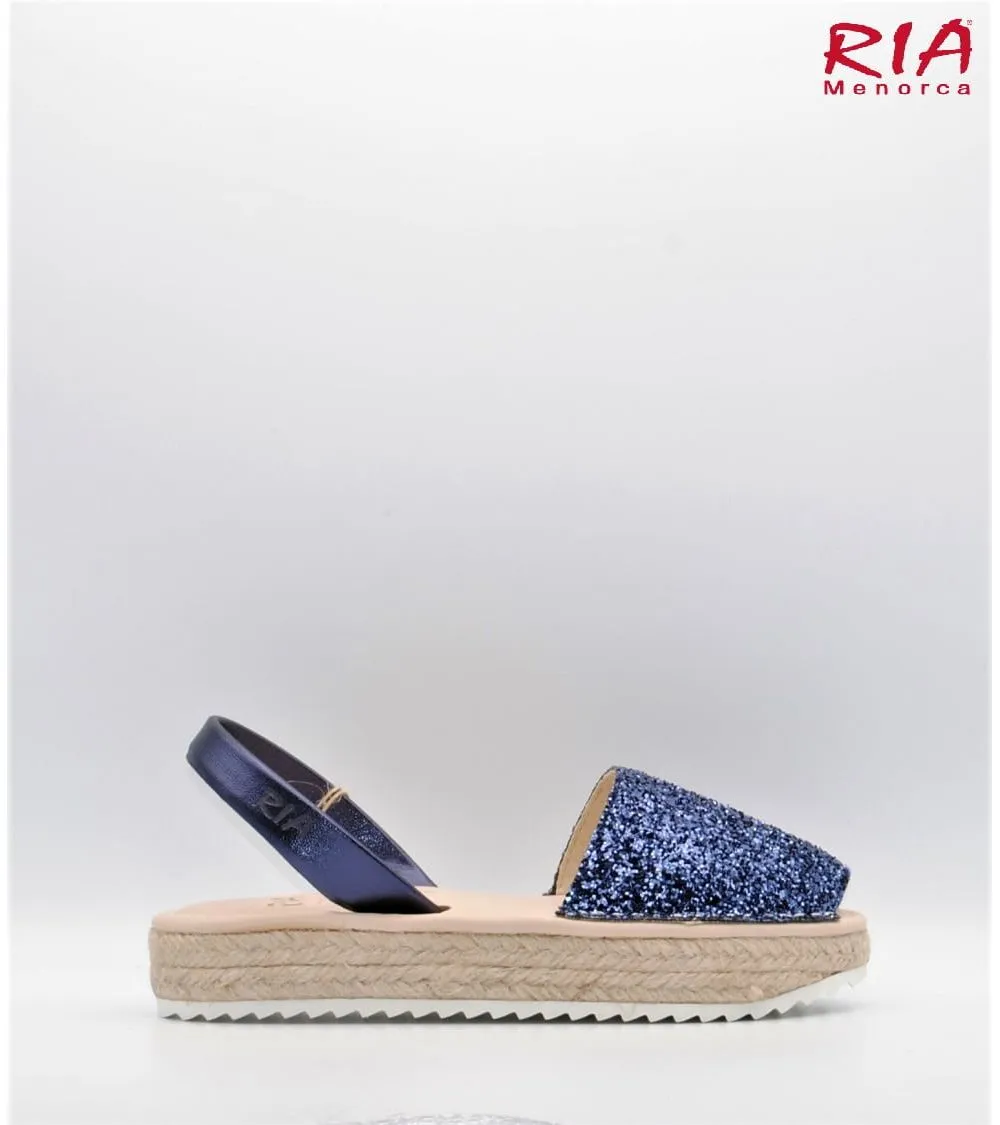 ABARCAS RIA NIÑA PLATAFORMA GLITTER AZUL MARINO