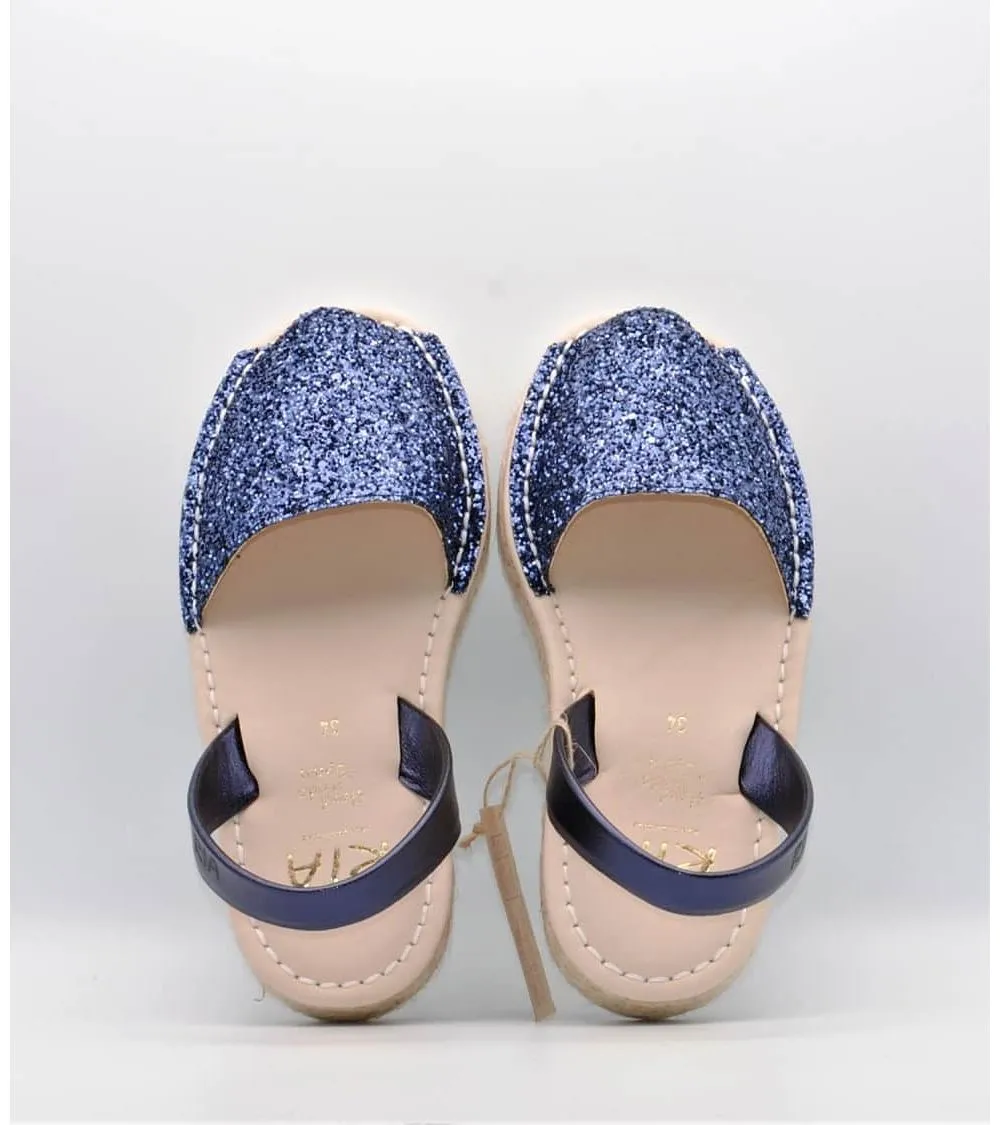ABARCAS RIA NIÑA PLATAFORMA GLITTER AZUL MARINO