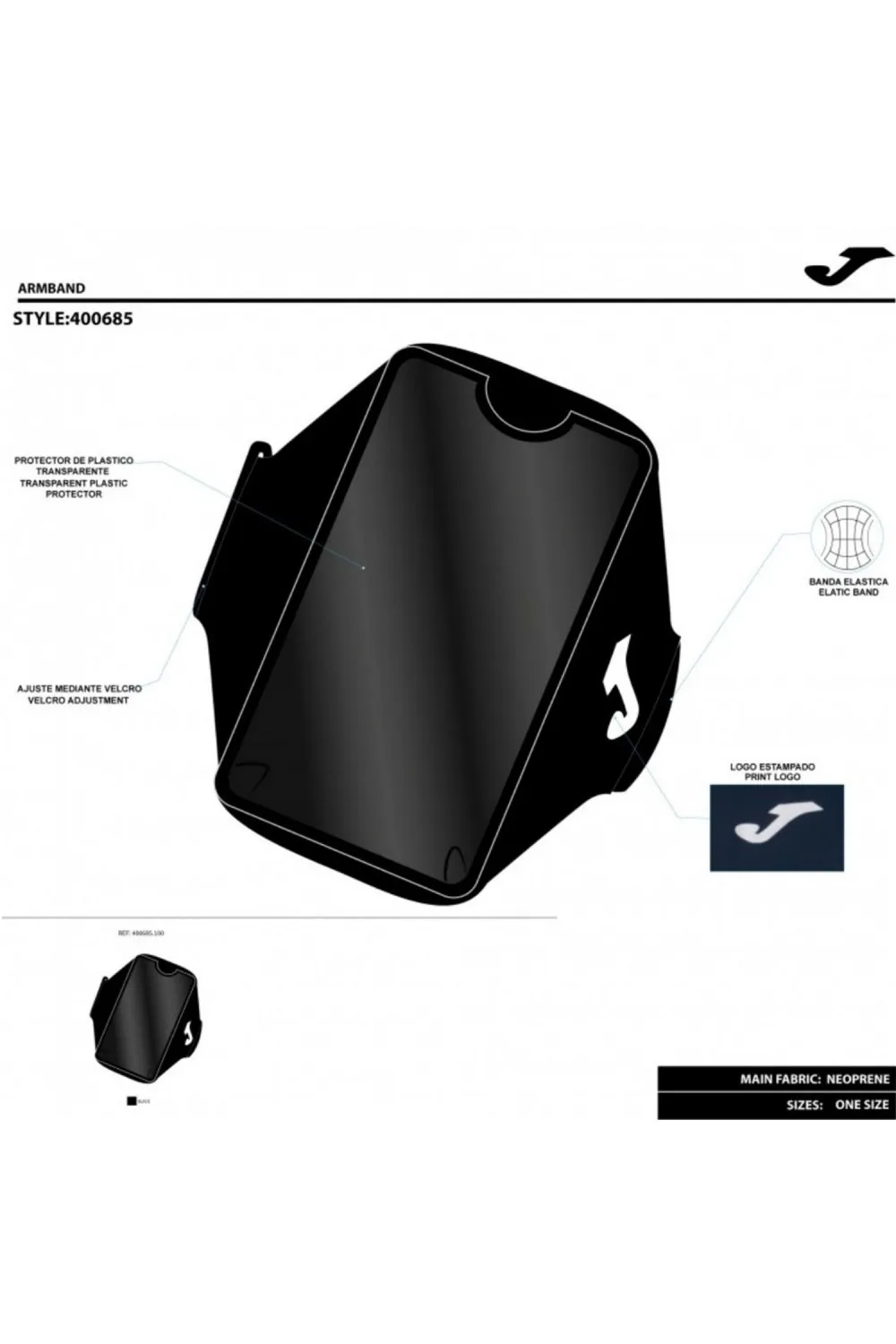 accesorios ropa joma brazalete negro 400685