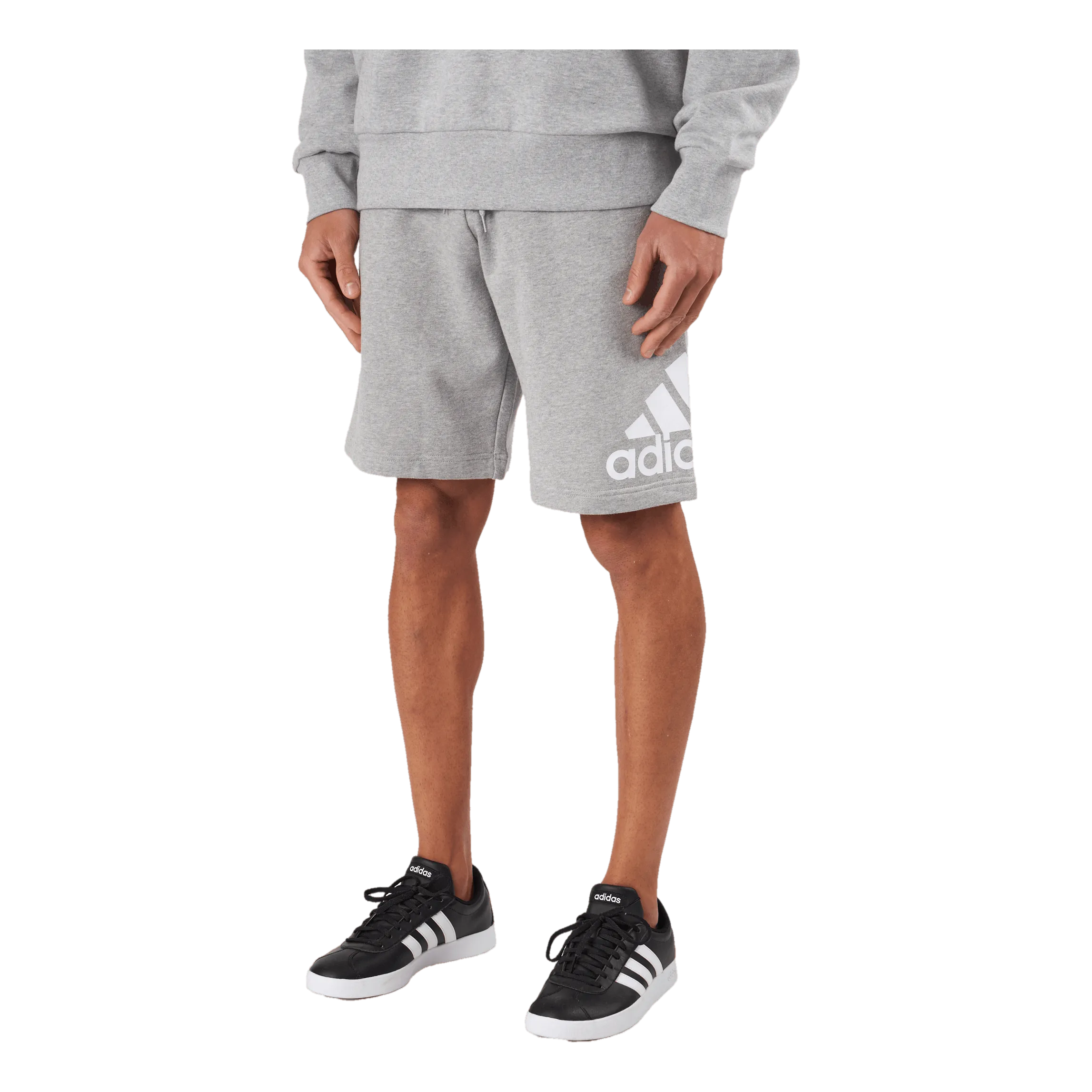 Adidas Essentials Big Logo French Terry Shorts Medium Grey Heather