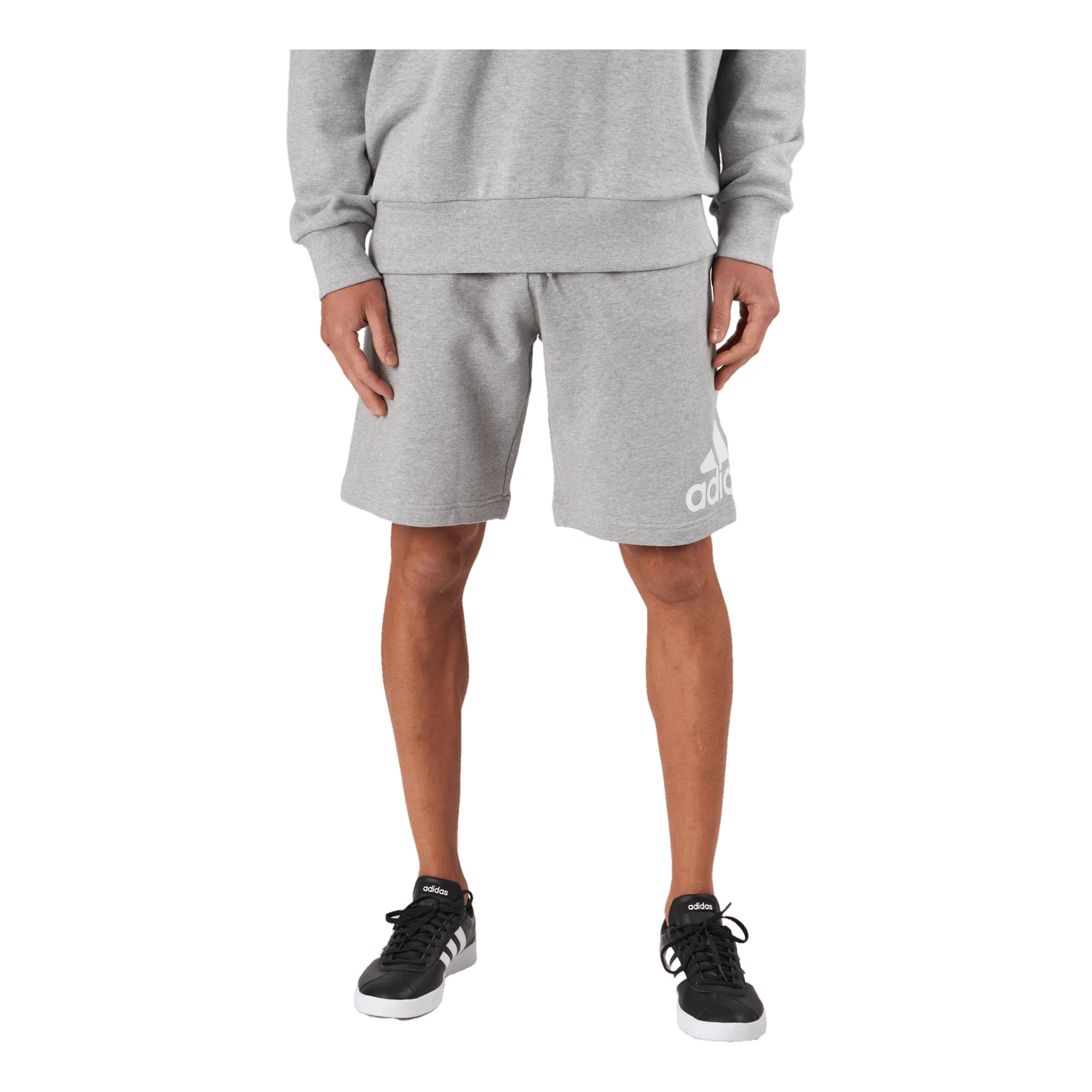Adidas Essentials Big Logo French Terry Shorts Medium Grey Heather