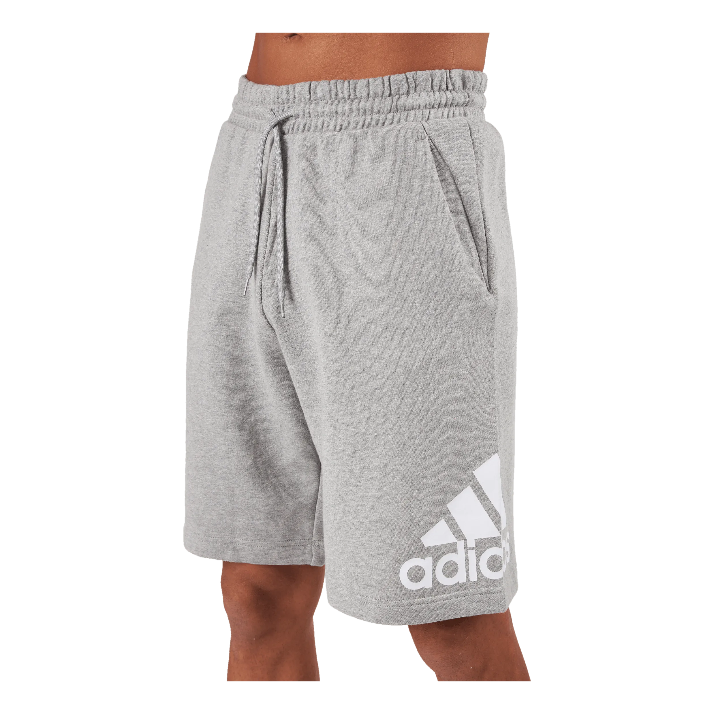 Adidas Essentials Big Logo French Terry Shorts Medium Grey Heather