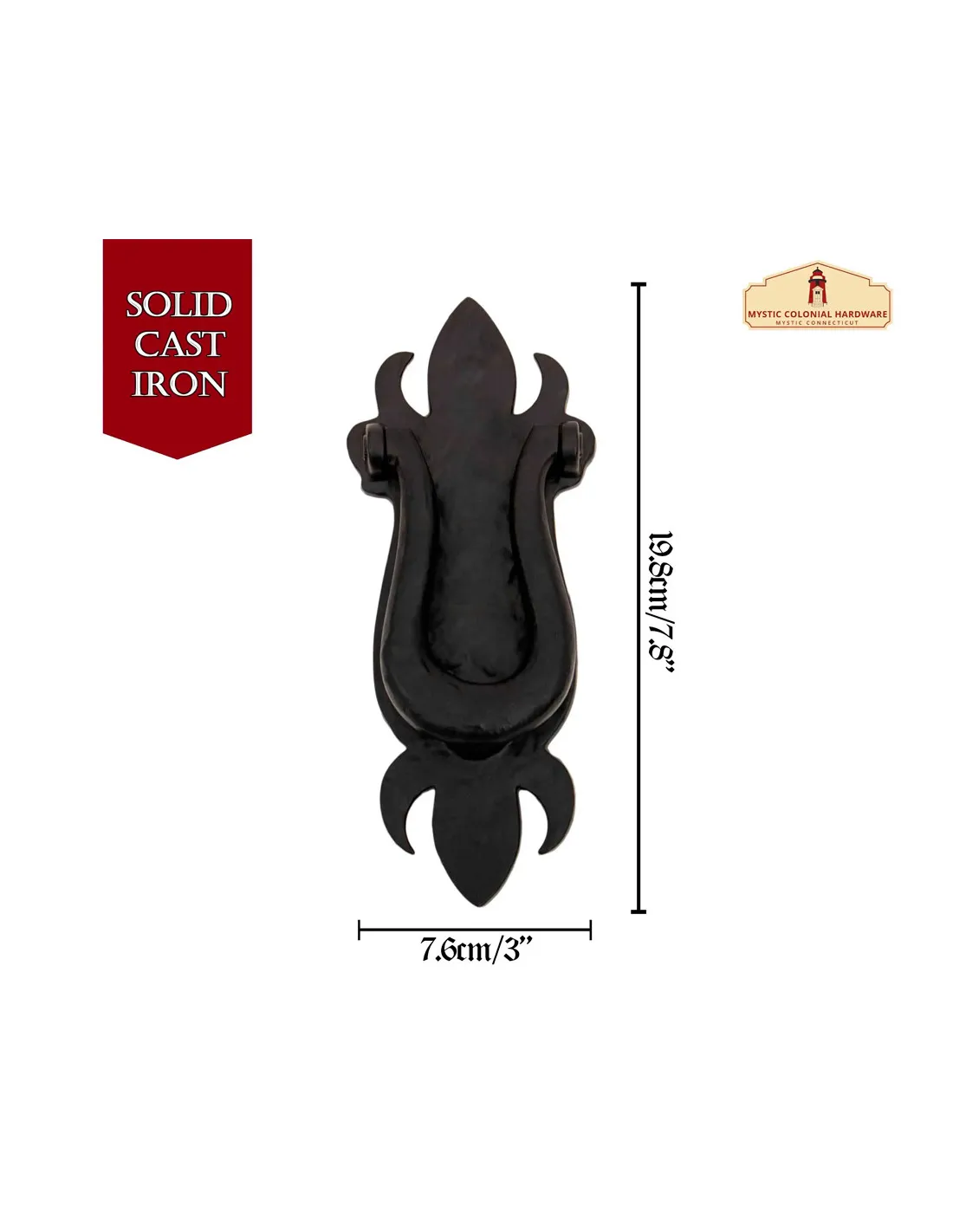 Aldaba medieval veneciana de hierro hecha a mano (19,8 cm.)