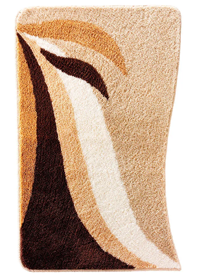 Alfombra de baño con diseño ondulado Café