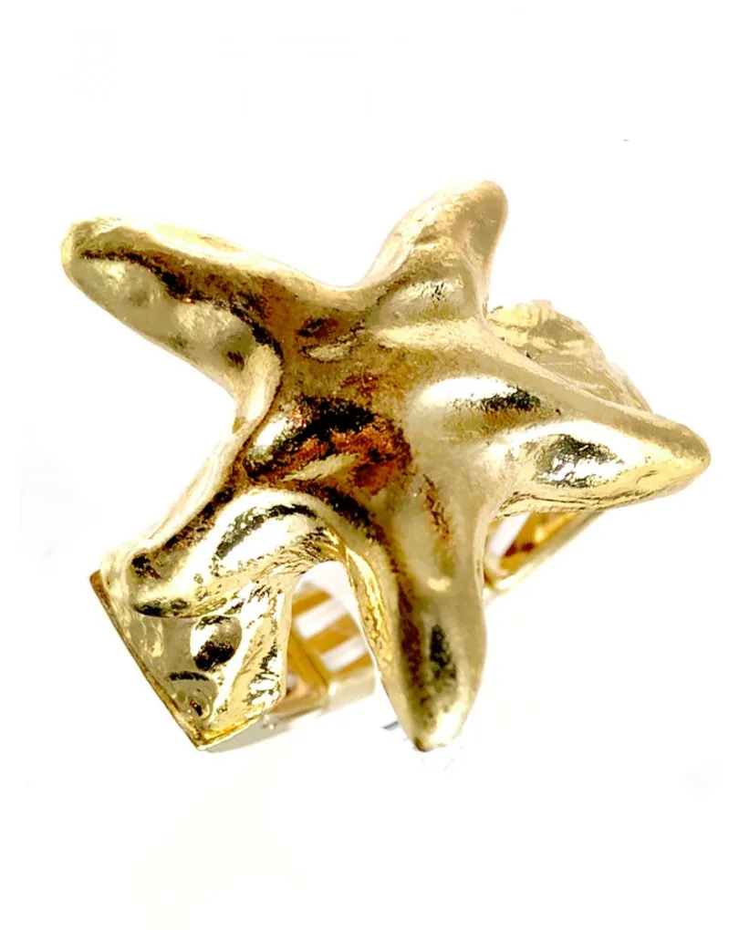 ANILLOS DORADOS CON BONITO DISEÑO DE ESTRELLA DE MAR