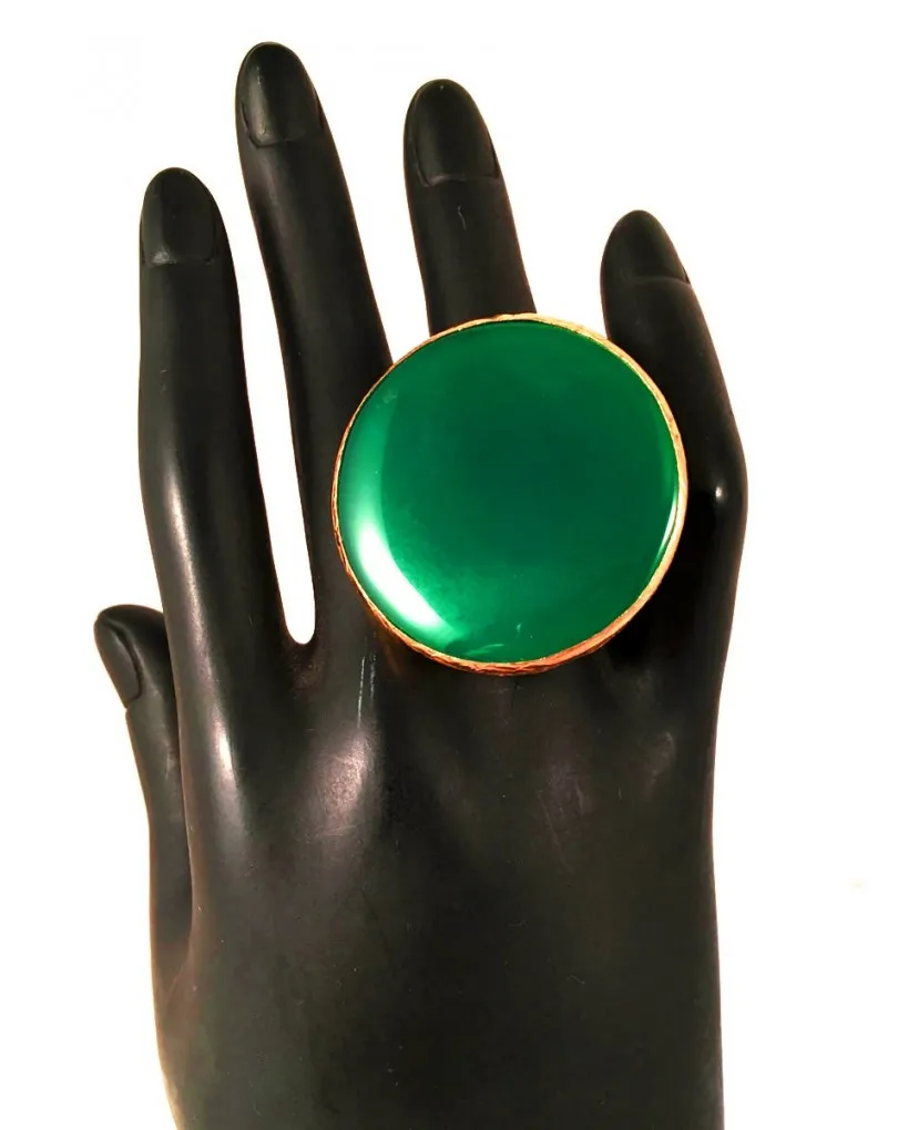 ANILLOS GRANDES DE PIEDRA NATURAL VERDES