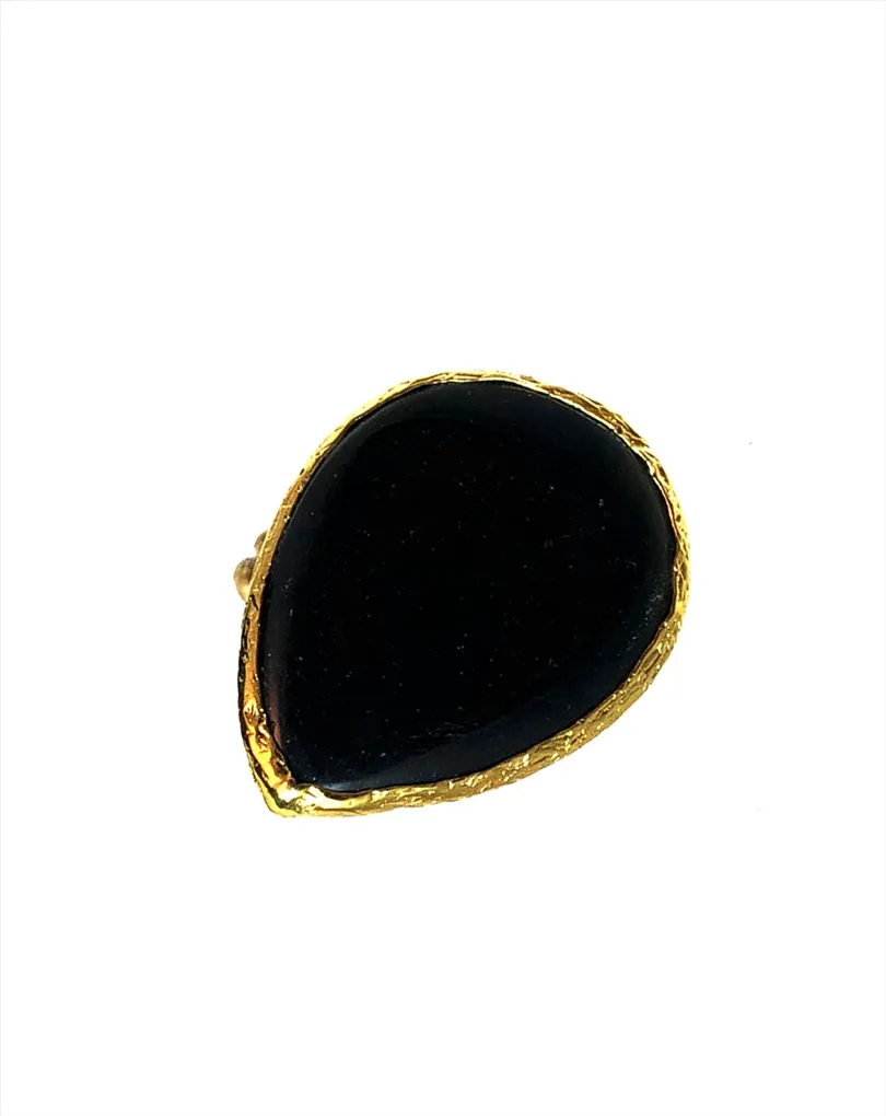ANILLOS MUJER GRANDES CON PIEDRA NEGRA ONIX