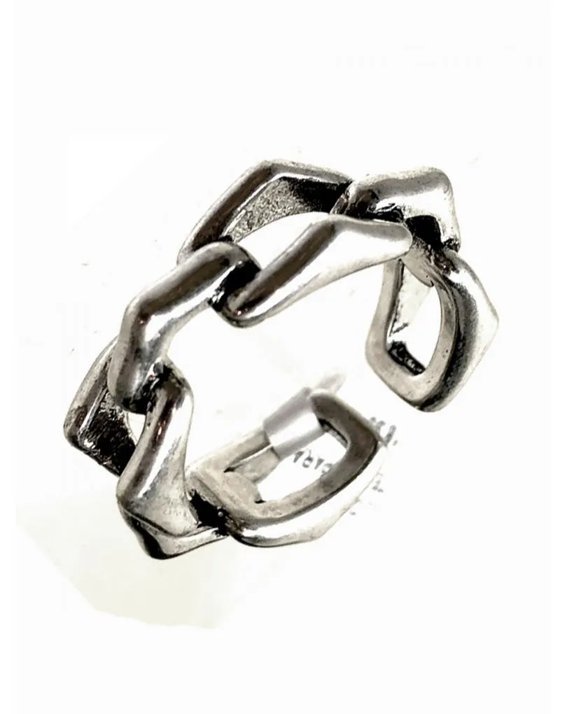 ANILLOS PLATEADOS PARA MUJER CON DISEÑO DE ESLABONES