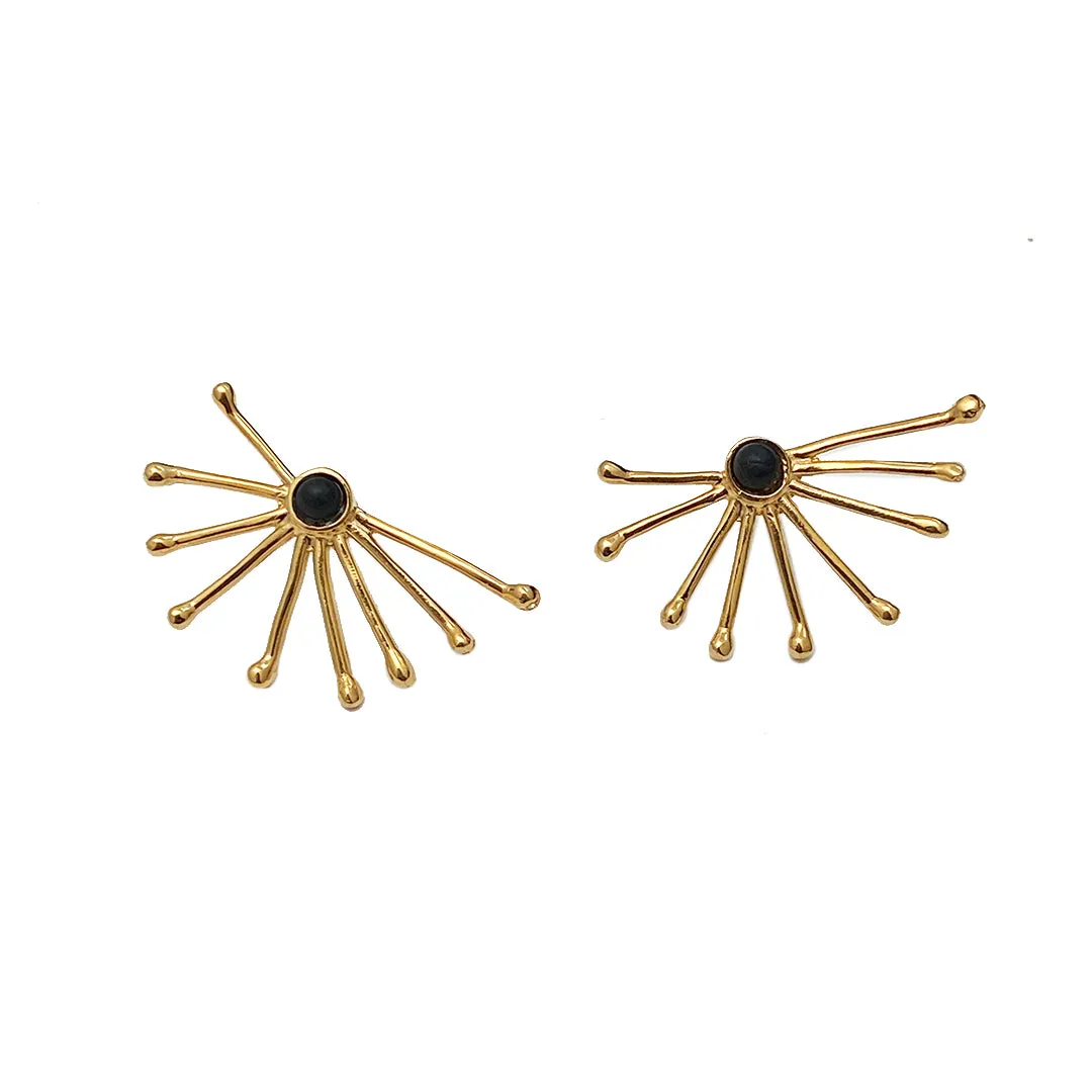 ARETES ABANICO  ORO