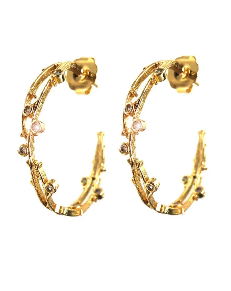 AROS DORADOS FABULOSO DISEÑO CON DETALLES DE CIRCONITA