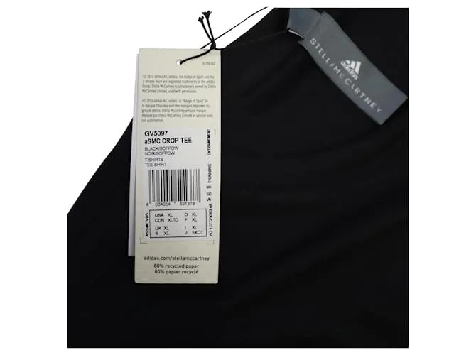 Autre Marque Camiseta recortada de algodón orgánico negro Adidas por Stella McCartney Future Playground 