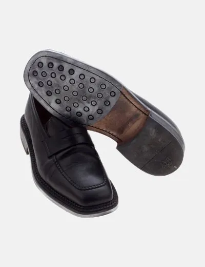 BAY Mocasín negro cuero