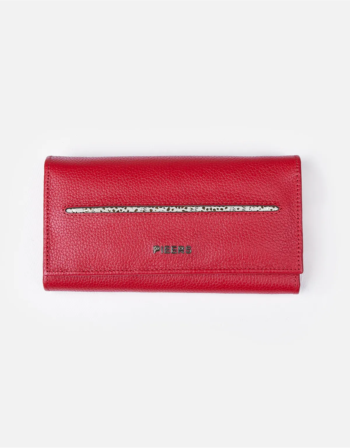 Billetera de cuero rojo para mujer