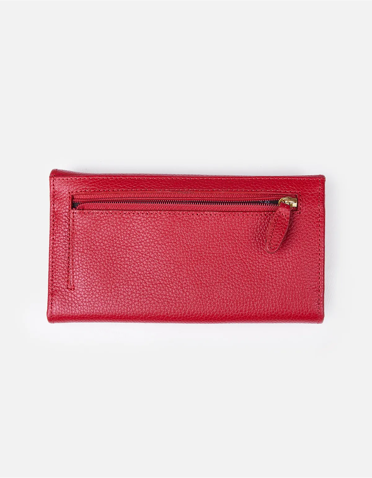 Billetera de cuero rojo para mujer