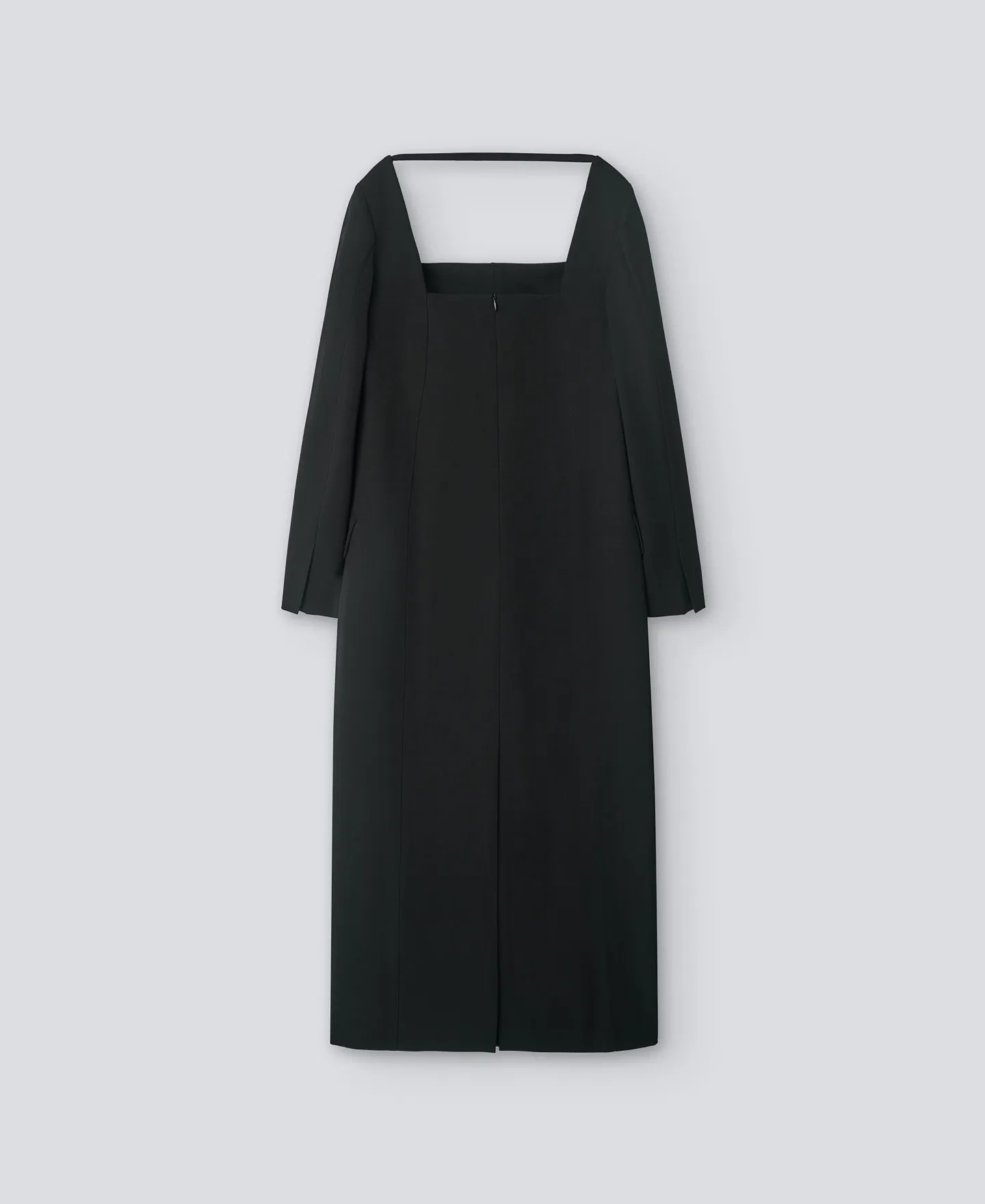Black square neckline dress