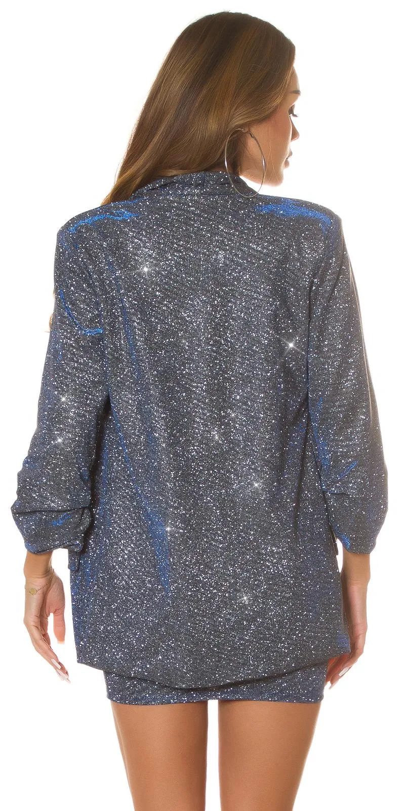 Blazer con brillo en color azul