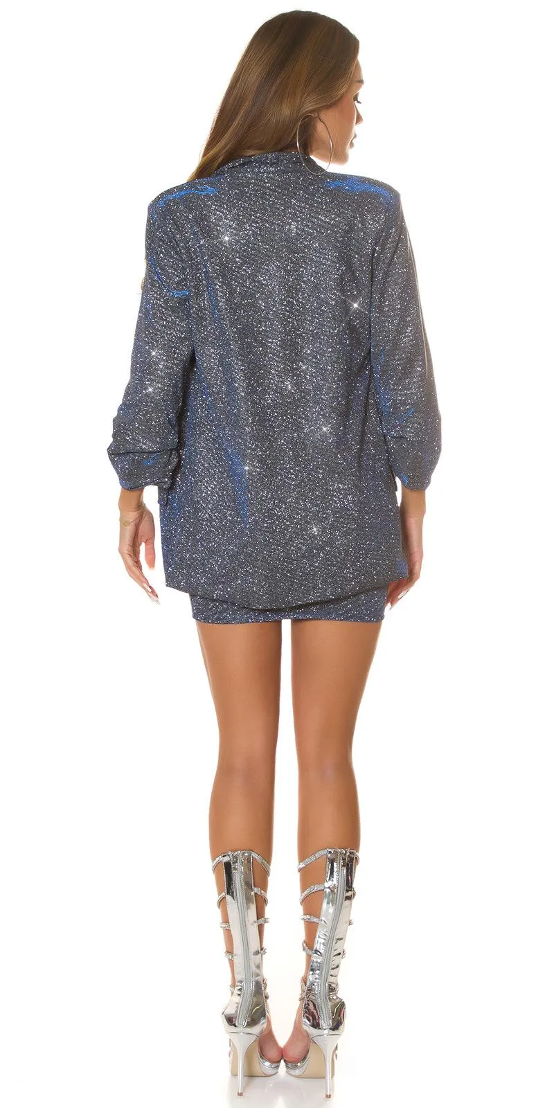 Blazer con brillo en color azul
