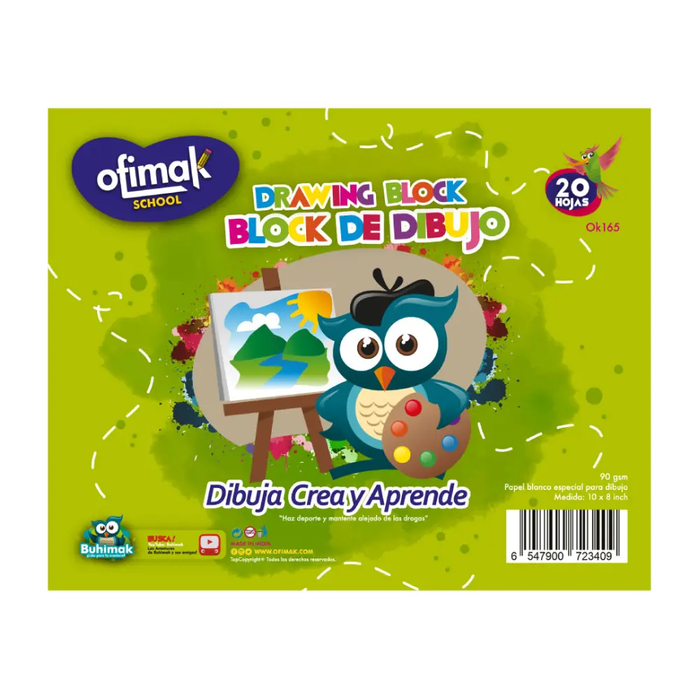 Block de dibujo 20 hojas pequeñas