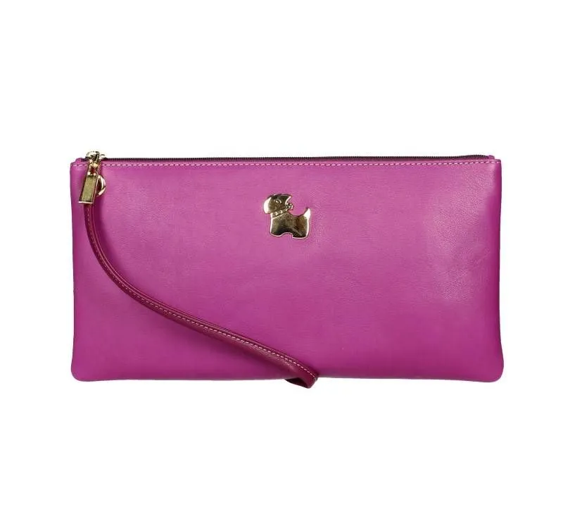 Bolsa Mano Piel Fuxia Chapa Perro