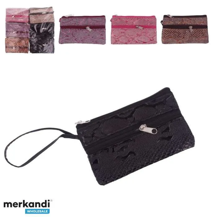 BOLSAS DE COSMÉTICOS MONEDEROS BOLSA PATRÓN DE ESCALA COLORES SURTIDOS 13 X 8 CM