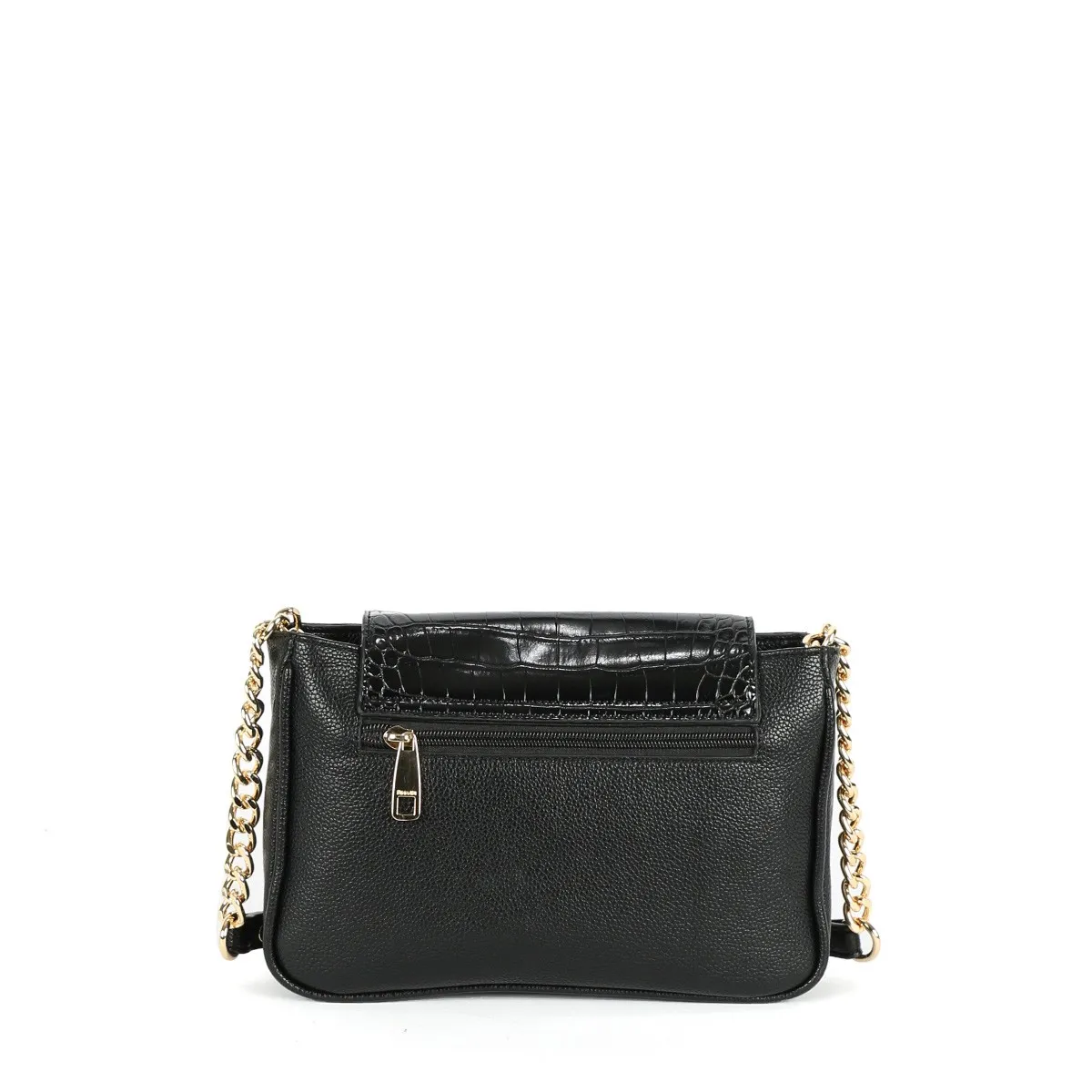 Bolso Bandolera Binnari rebajas, solapa Rea Taupe y negro Cnp19394