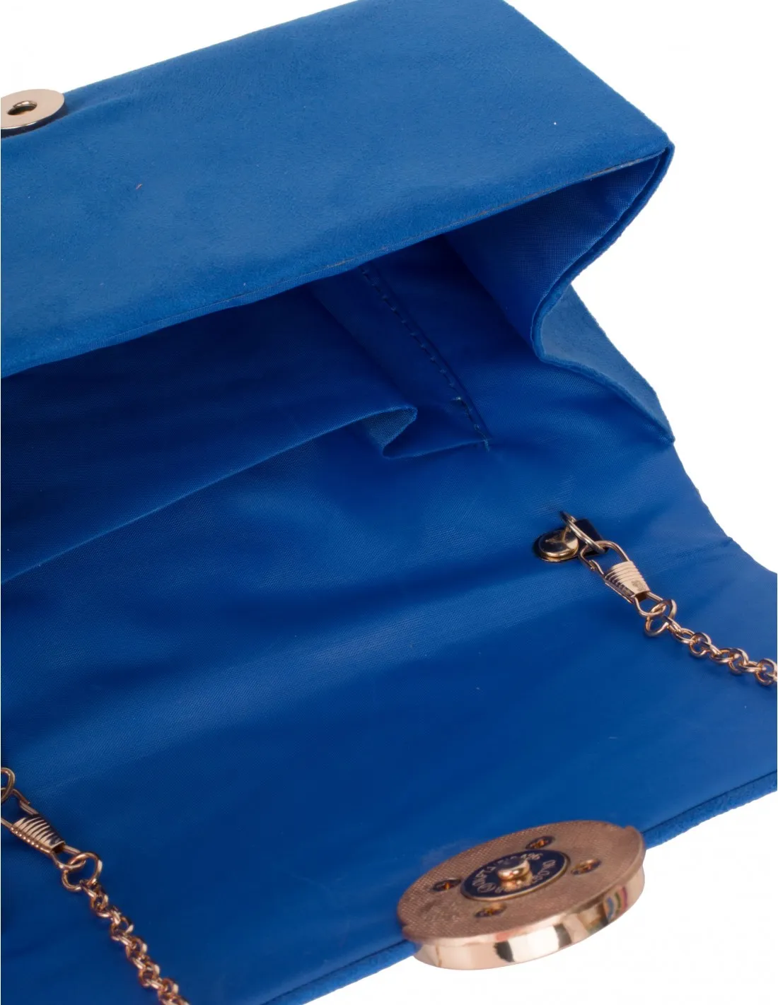 Bolso Fiesta Azul Klein Cierre Dorado