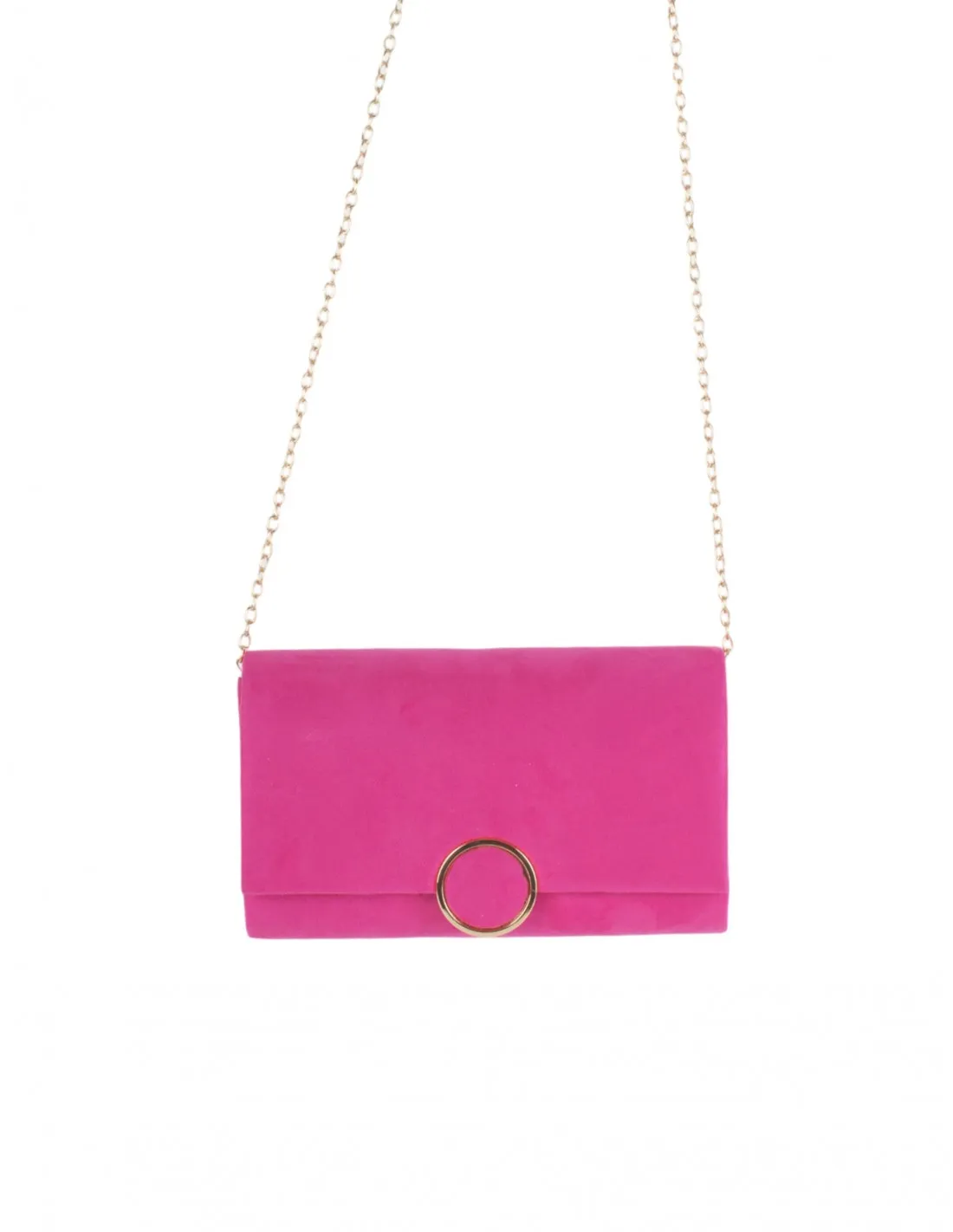 Bolso Fiesta Fucsia Cierre Dorado