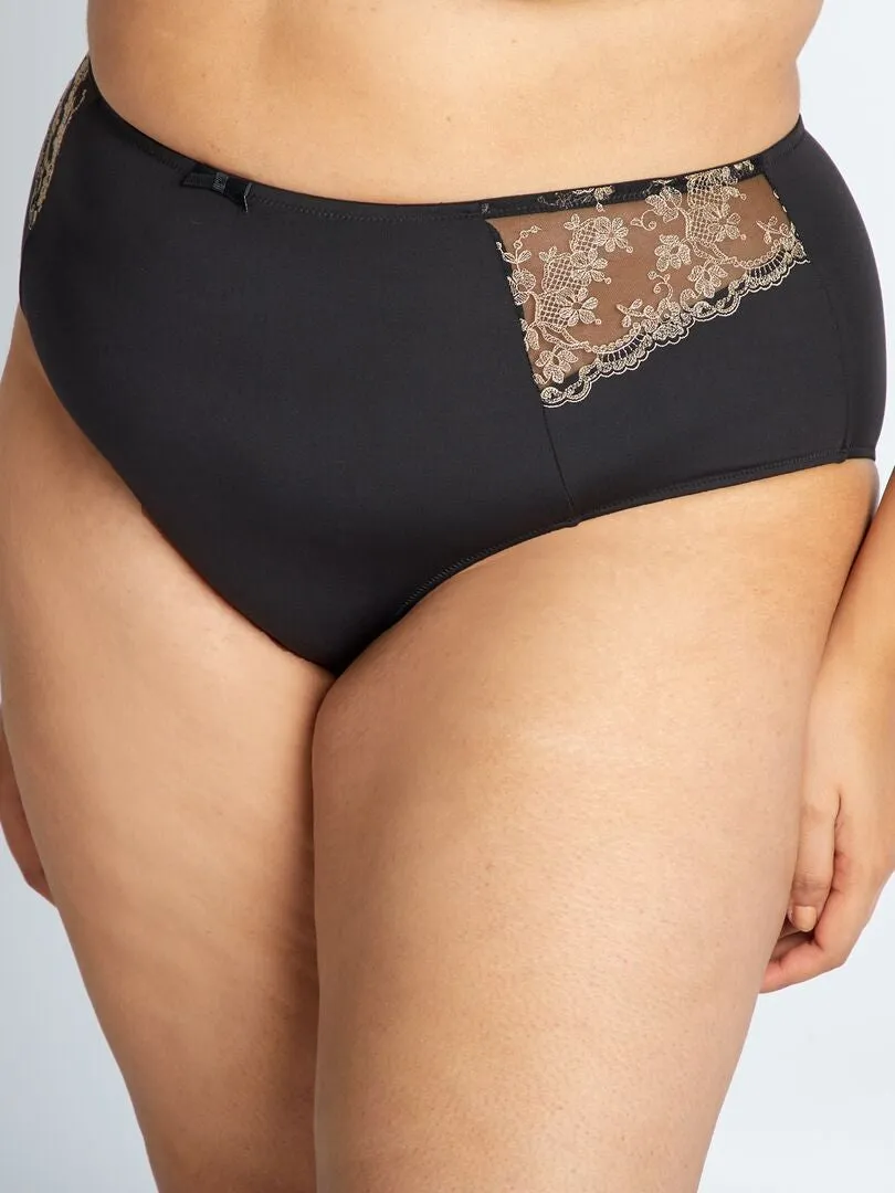 BRAGUITA DE ENCAJE TEJIDO  NEGRO