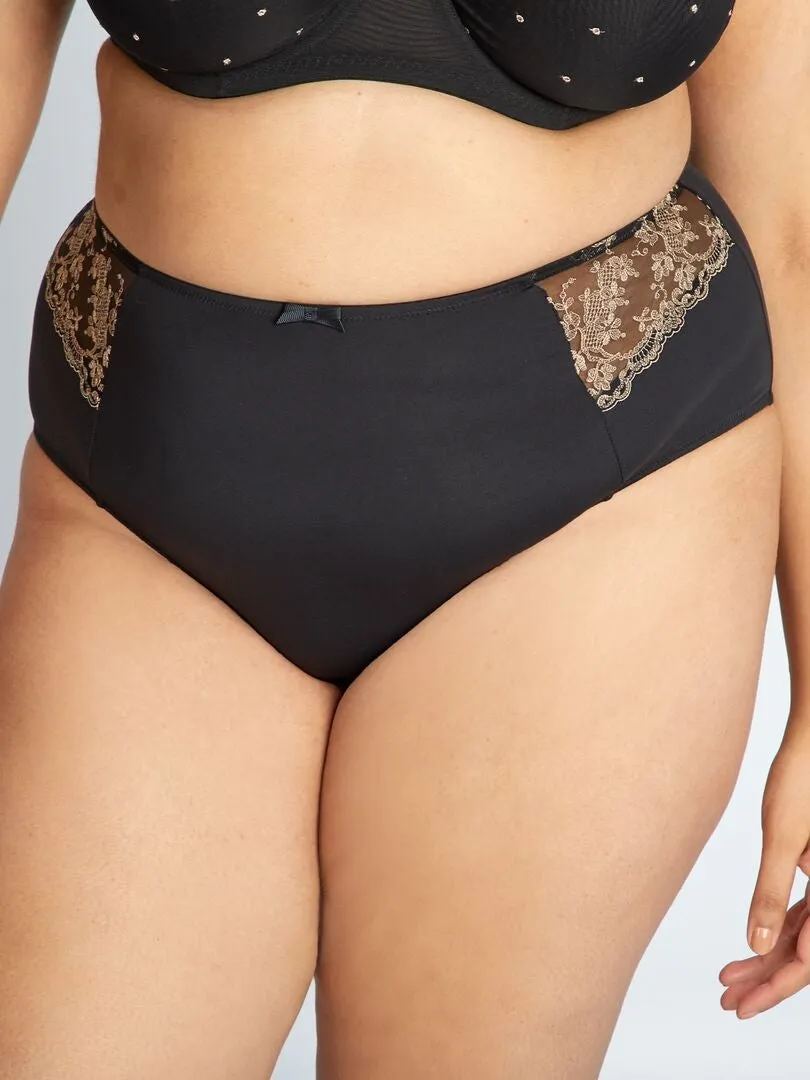 BRAGUITA DE ENCAJE TEJIDO  NEGRO