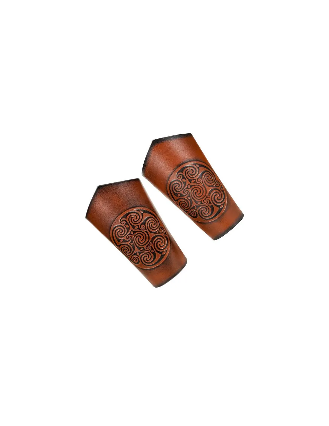 Brazaletes de cuero genuinos diseño Espiral Celta repujado