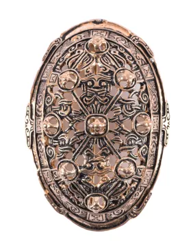 Broche vikingo forma oval fantasía hecho a mano