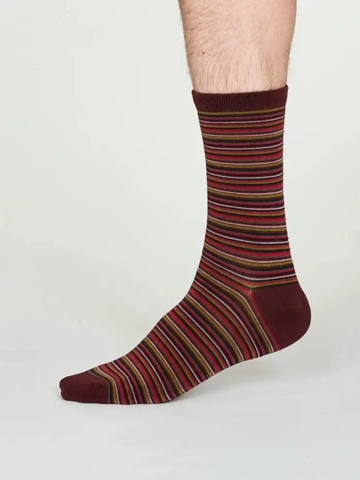 Calcetines hombre de bambú de rayas