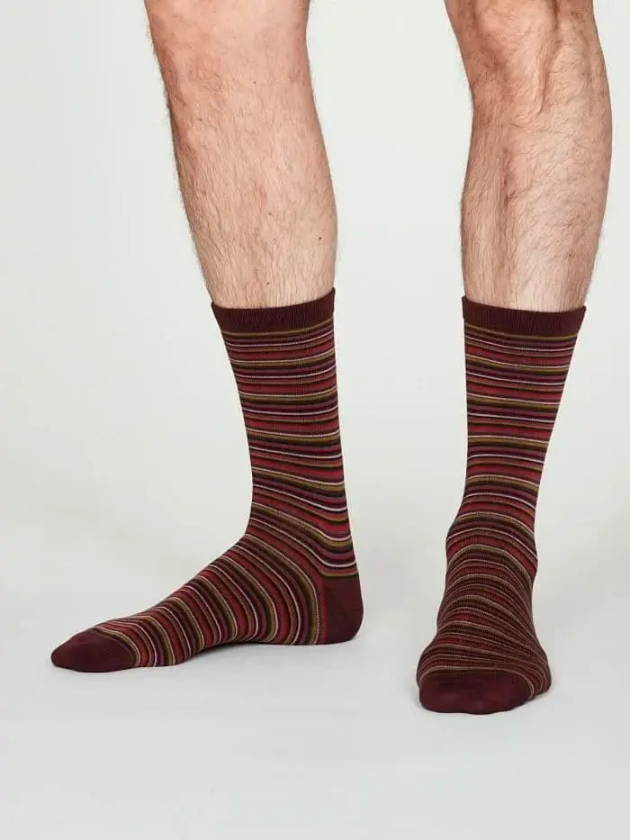 Calcetines hombre de bambú de rayas