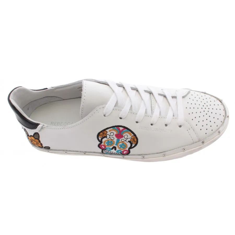 Calzado Mujer Sneakers REBECCA MINKOFF 00MS NA01 Michell Skull Nappa White New