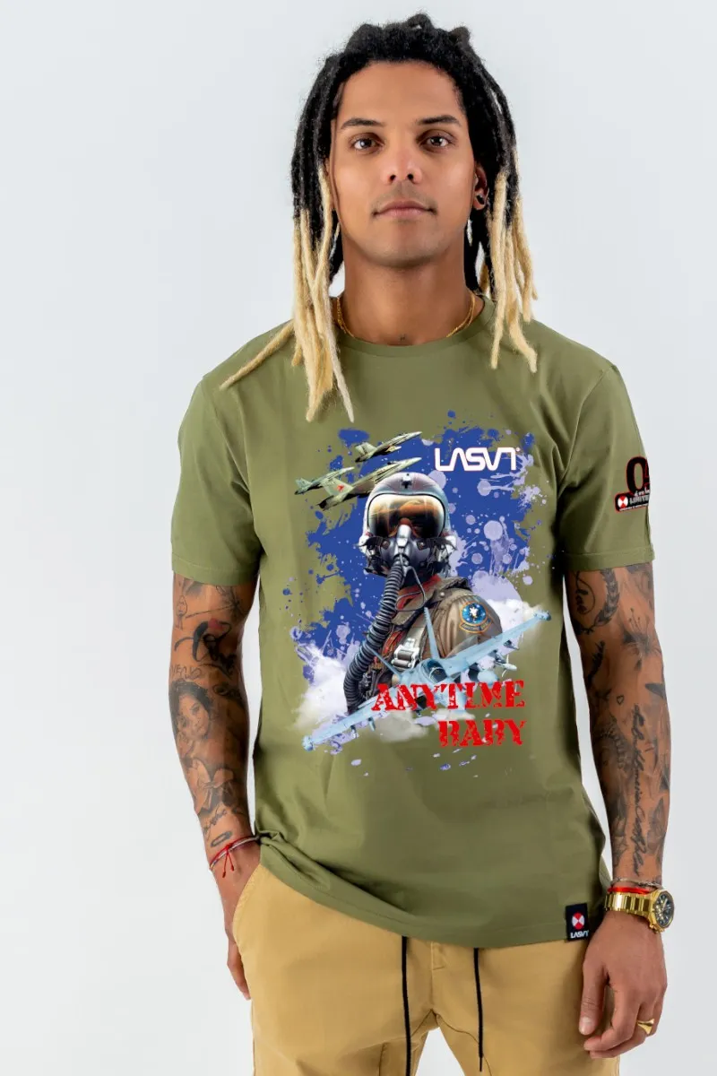 Camiseta de hombre ANYTIME kaki