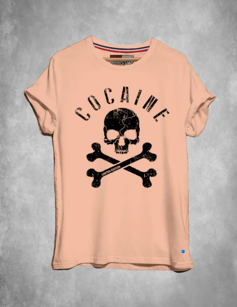 Camiseta de hombre COCAINE rosa